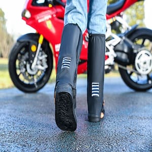 Black Men's PVC Tall Rain Shoe Cover