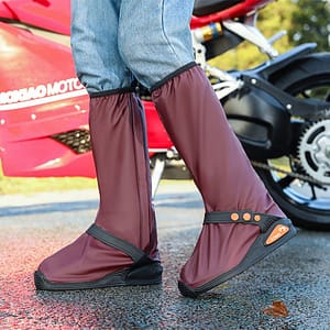 Maroon Tall Bandage Rain Shoe Cover