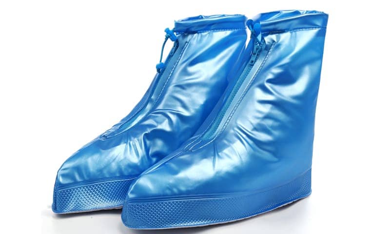 Blue Medium High PVC Rain Shoe Cover